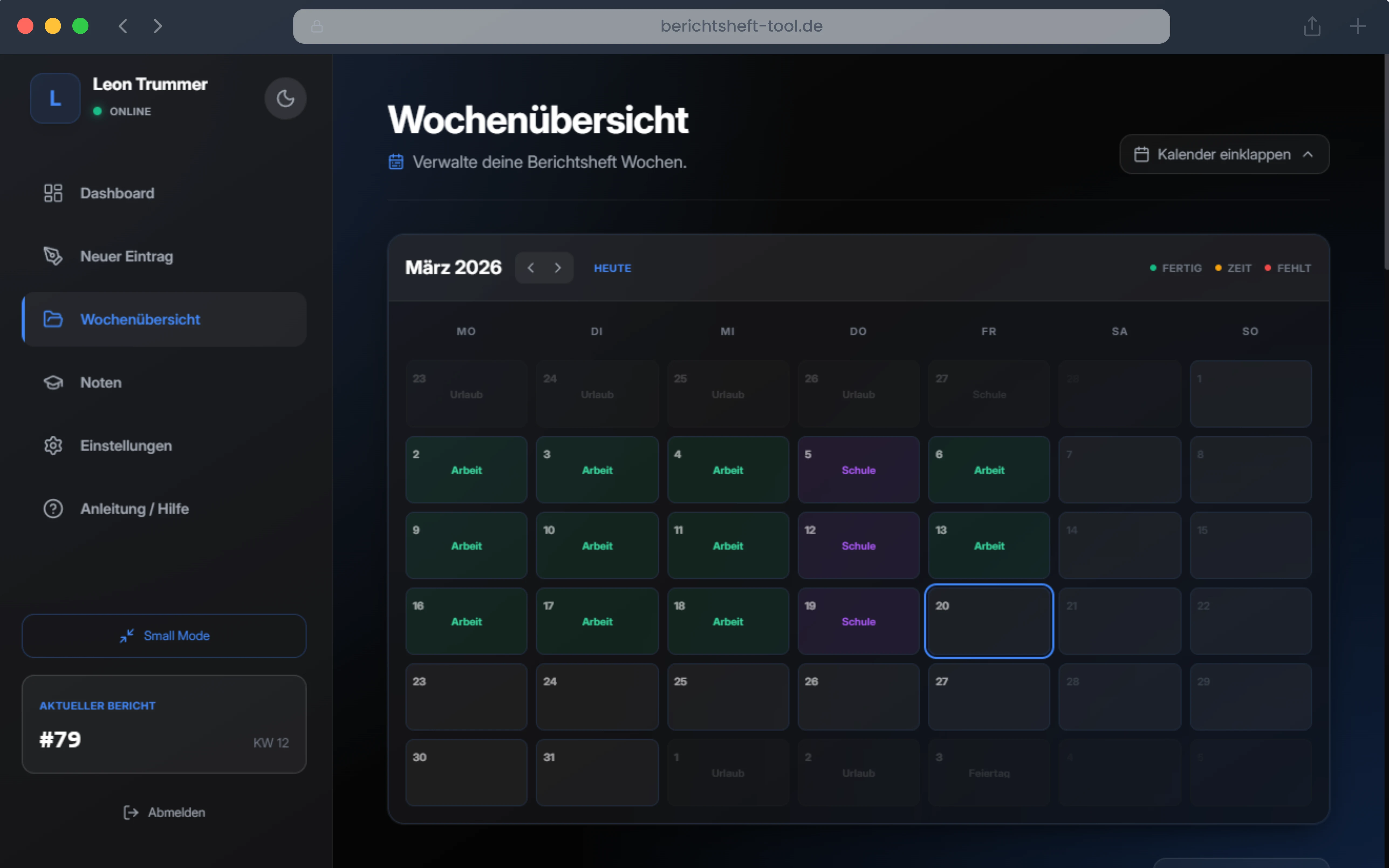 Zentrales Ausbilder-Dashboard